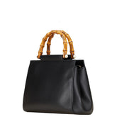 グッチ バンブー ニムフェア ハンドバッグ ショルダーバッグ 2WAY 453767 ブラック レザー レディース GUCCI 【中古】